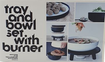 Tray and Bowl set with Burner - Bakke og skål med brænder.