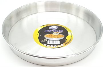 Tyrkiske Aluminium Bakke Aytac No. 30. (ca.30 cm i diameter) for kage, pizza.