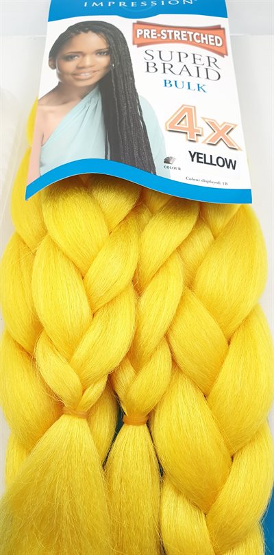 Super Braid Bulk hår ca. 200 g. Farve Gul.