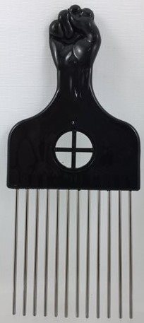 Afro hair Comb Metal pick short - Black.