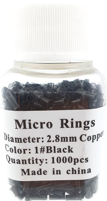 Hår ring (Micro links) SORT Farve 1000stk.