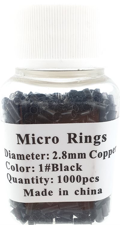 Hår ring (Micro links) SORT Farve 1000stk.