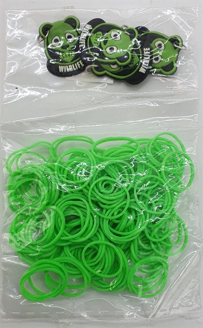 Rubber bands.350 pcs.  Loom Bands Med 4 Charme. Grøn