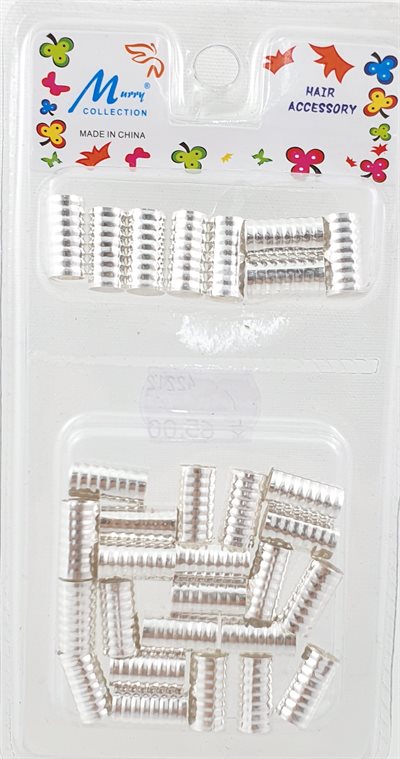 PERLER - HAIR BEADS SILVER 30 PCS IN A PACK