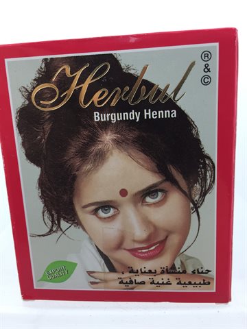 Dato vare - Herbul henna Burgundy farve. 6 pose i en pak. indisk