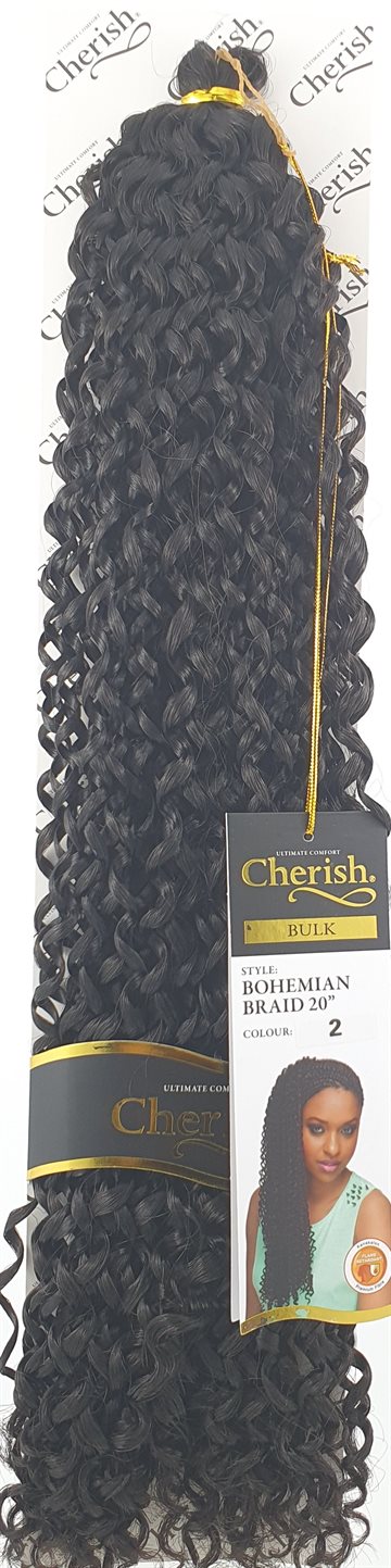 Bohemian Curly Synthetic hair in Bulk colour 2 -  20"(56cm) ca.130gr.