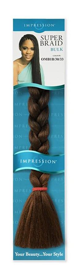 Impression Super Braid Bulk hår ca. 200 g. Farve OMB1B/30/33