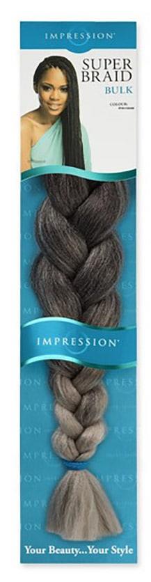 Impression Super Braid Bulk hår ca. 200 g. Farve OT1B/4/Silver