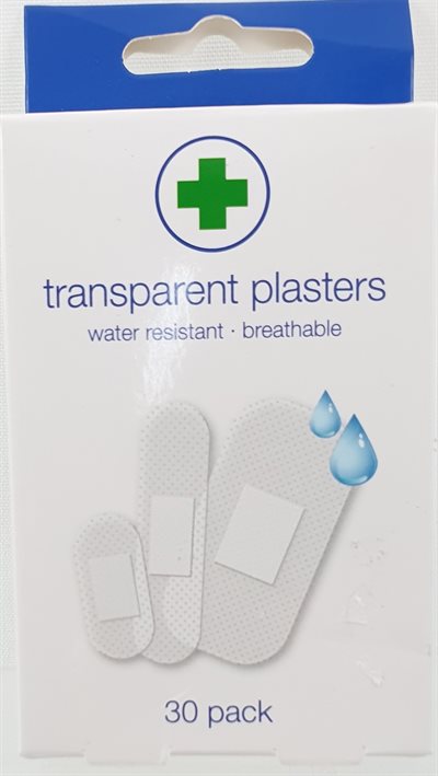 Transparent Plaster 30 Pcs - Klister plaster 30 stk.